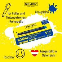 ONLINE® Tintenpatronen für Füller 17026 königsblau, 20 St.