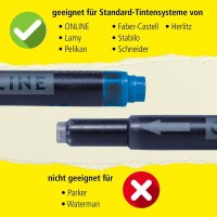 ONLINE® Tintenpatronen für Füller 17026 königsblau, 20 St.