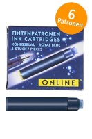 ONLINE® Tintenpatronen für Füller 17113/12 königsblau, 6 St.