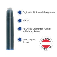 ONLINE® Tintenpatronen für Füller 17113/12 königsblau, 6 St.