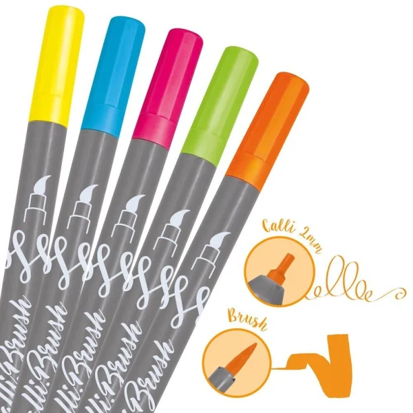 ONLINE® Calli.Brush Double Neon Brush-Pens...