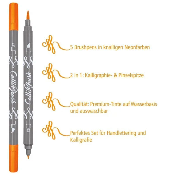 ONLINE® Calli.Brush Double Neon Brush-Pens...