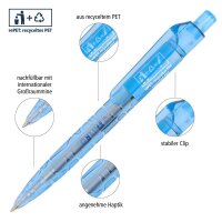 ONLINE® Kugelschreiber 21007/6D 2nd LIFE blau/schwarz, Schreibfarbe: blau, 1 St.