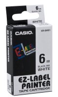 CASIO Schriftband XR-6WE XR-6WE1-W-DJ, 6 mm, schwarz auf...
