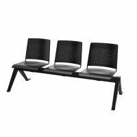 BISLEY 3-Sitzer Traversenbank schwarz Kunststoff 174,0 x 45,0 x 78,0 cm, 1 St.