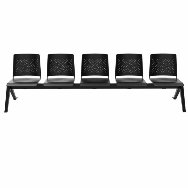 BISLEY 5-Sitzer Traversenbank schwarz Kunststoff 282,0 x 45,0 x 78,0 cm, 1 St.