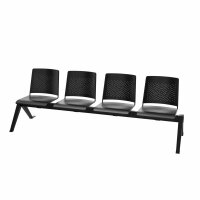 BISLEY 4-Sitzer Traversenbank schwarz Kunststoff 228,0 x 45,0 x 78,0 cm, 1 St.