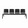 BISLEY 4-Sitzer Traversenbank schwarz Kunststoff 228,0 x 45,0 x 78,0 cm, 1 St.