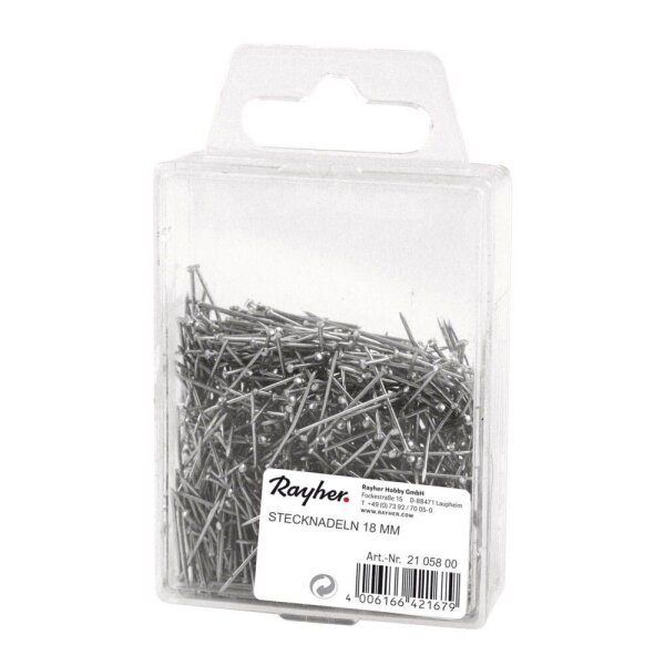 Rayher Stecknadeln ca. 8.200 Stück (500g) silber, 1 Pack