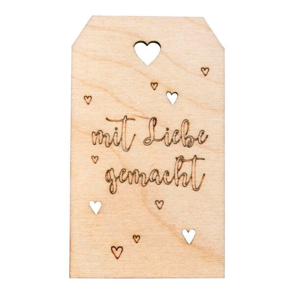 Rayher Geschenkanhänger natur Holz "mit Liebe gemacht", 1 St.
