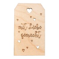 Rayher Geschenkanhänger natur Holz "mit Liebe...