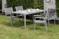 Garden Pleasure Gartenstühle mit Armlehnen GRACE grau, Metall, 4 St.