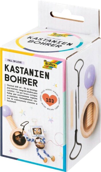 folia Bastelset Kastanienbohrer-Set natur/flieder