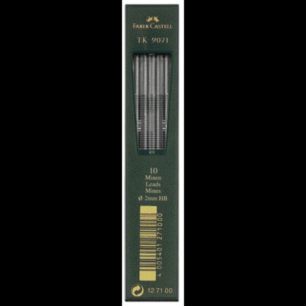 FABER-CASTELL TK 9071 Fallminen-Bleistiftminen schwarz HB 2,0 mm, 10 St.