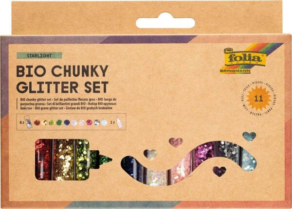 folia Bio Glitter grob Starlight-Set Glitzer farbsortiert, 1 Pack