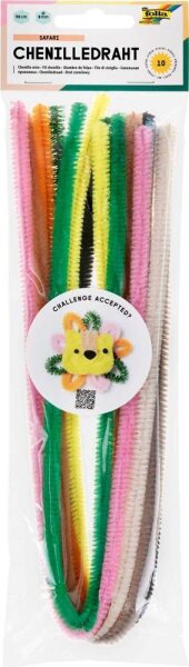 folia Pfeifenreiniger mehrfarbig Chenilledraht Safari Ø 8,0 mm, 10 St.