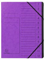 Exacompta Ordnungsmappe 12 Fächer violett, 1 St.