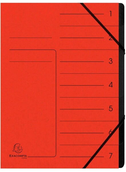 Exacompta Ordnungsmappe 7 Fächer rot, 1 St.