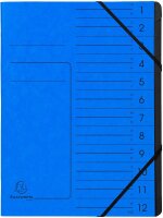 Exacompta Ordnungsmappe 12 Fächer blau, 1 St.
