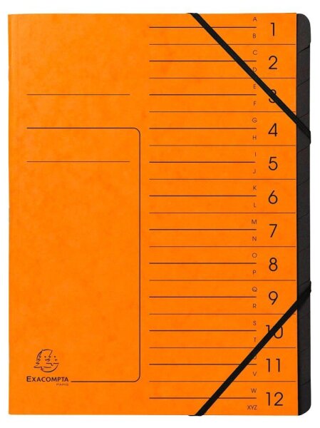 Exacompta Ordnungsmappe 12 Fächer orange, 1 St.