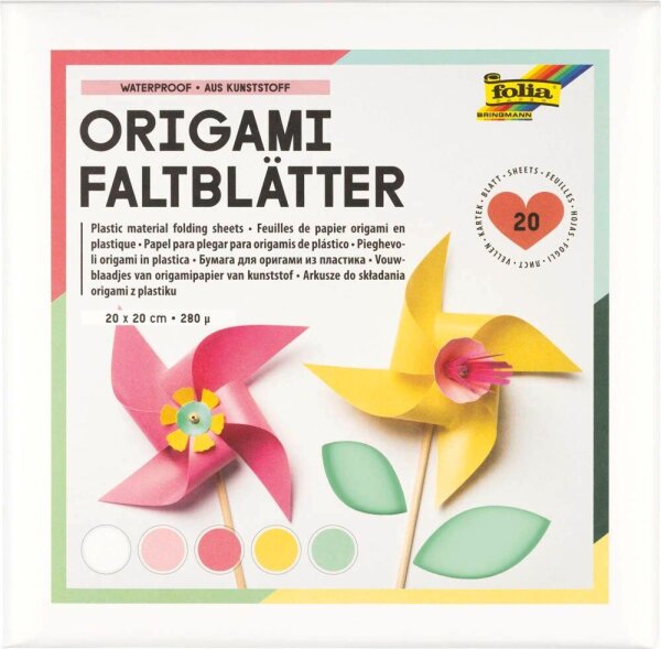 folia Faltblätter aus Kunststoff mehrfarbig 20 Blatt