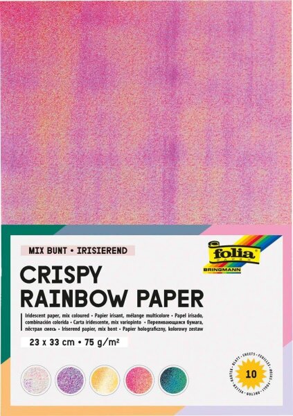 folia Tonpapier Crispy Rainbow Paper farbsortiert 75 g/qm 10 Blatt