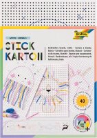 folia Stickbild Stickkarton Animal weiß