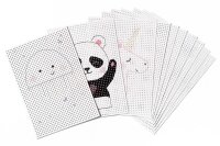 folia Stickbild Stickkarton Animal weiß