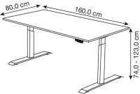 Kerkmann Move 1 elektrisch höhenverstellbarer Schreibtisch weiß rechteckig, T-Fuß-Gestell silber 160,0 x 80,0 cm