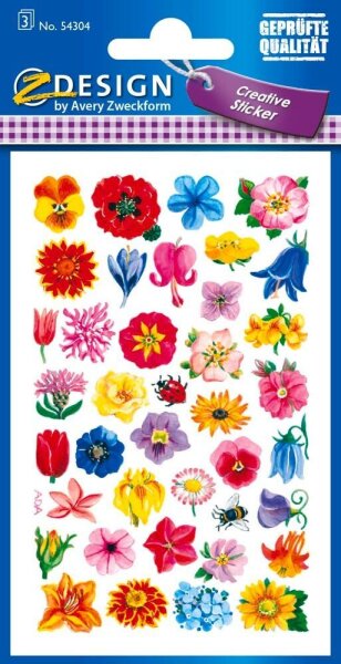 AVERY Zweckform Aufkleber 54304 Blumen, 114 Etiketten