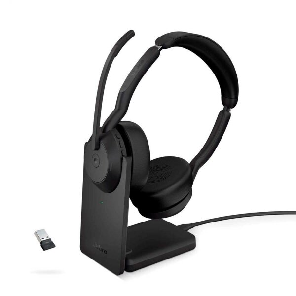 Jabra Evolve2 55 MS mit Ladestation Bluetooth-Headset schwarz