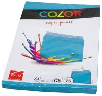ELCO Briefumschläge Color DIN C5 ohne Fenster intensivblau haftklebend 25 St.