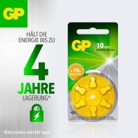GP Knopfzellen ZA10 Zink-Luft 1,45 V, 6 St.