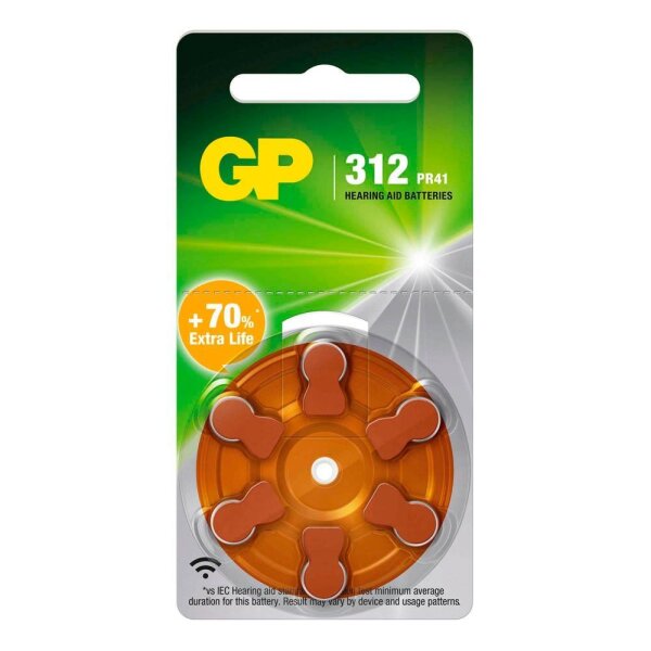 6 GP Knopfzellen ZA312 1,45 V  ( GPZA312F519C6 )