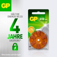 6 GP Knopfzellen ZA312 1,45 V  ( GPZA312F519C6 )