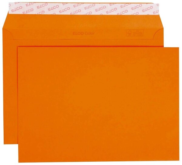ELCO Briefumschläge Color DIN C5 ohne Fenster orange haftklebend 25 St.