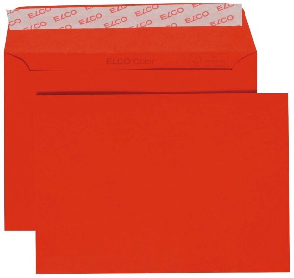 ELCO Briefumschläge Color DIN C6 ohne Fenster intensivrot haftklebend 25 St.