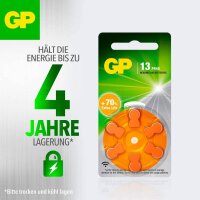 GP Knopfzellen ZA13 Zink-Luft 1,45 V, 6 St.