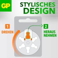 GP Knopfzellen ZA675 Zink-Luft 1,45 V, 6 St.