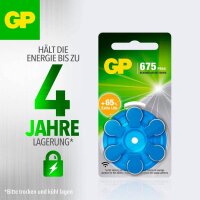 GP Knopfzellen ZA675 Zink-Luft 1,45 V, 6 St.