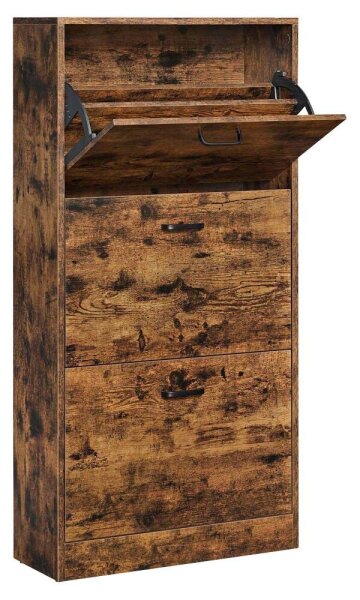 VASAGLE Schuhschrank, LBC030X01 braun keine Fachböden 60,0 x 24,0 x 120,0 cm
