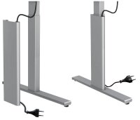 Kerkmann Move 3 tube elektrisch höhenverstellbarer Schreibtisch lichtgrau rechteckig, T-Fuß-Gestell silber 100,0 x 60,0 cm