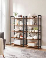 VASAGLE Bücherregal braun, schwarz 66,0 x 30,0 x 153,0 cm, 1 St.