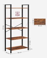 VASAGLE Bücherregal braun, schwarz 66,0 x 30,0 x 153,0 cm, 1 St.