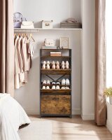 VASAGLE Schuhschrank, LBS101B01 braun 1 Fachboden 60,0 x 30,0 x 130,0 cm