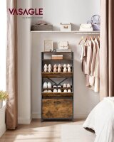 VASAGLE Schuhschrank, LBS101B01 braun 1 Fachboden 60,0 x 30,0 x 130,0 cm