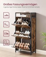 VASAGLE Schuhschrank, LBS101B01 braun 1 Fachboden 60,0 x 30,0 x 130,0 cm