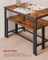 VASAGLE Sitzgruppe, schwarz Holz, Metall, 3-teilig