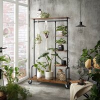 VASAGLE Rollgarderobe braun Holz 103,5 x 174,5 cm, 1 St.