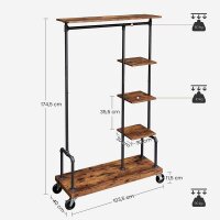 VASAGLE Rollgarderobe braun Holz 103,5 x 174,5 cm, 1 St.